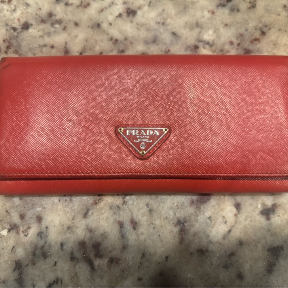 Prada red wallet